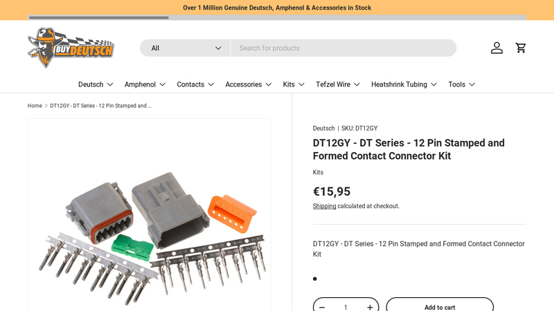 12 Pin Stamped and Formed Contact Connector Kit DT12GY