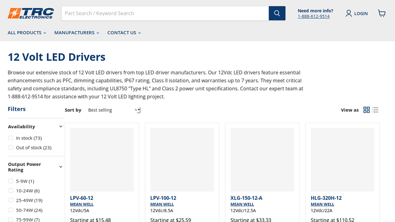 12 Volt LED Drivers in Stock