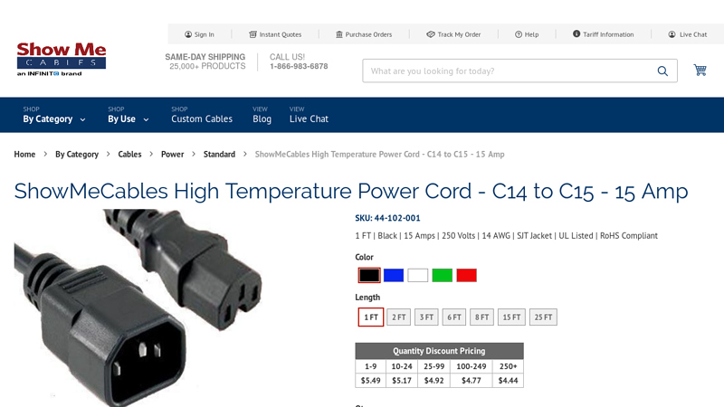 15 Amp C14 to C15