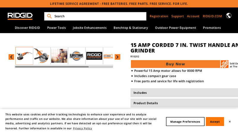 15 Amp Corded 7 in. Twist Handle Angle Grinder