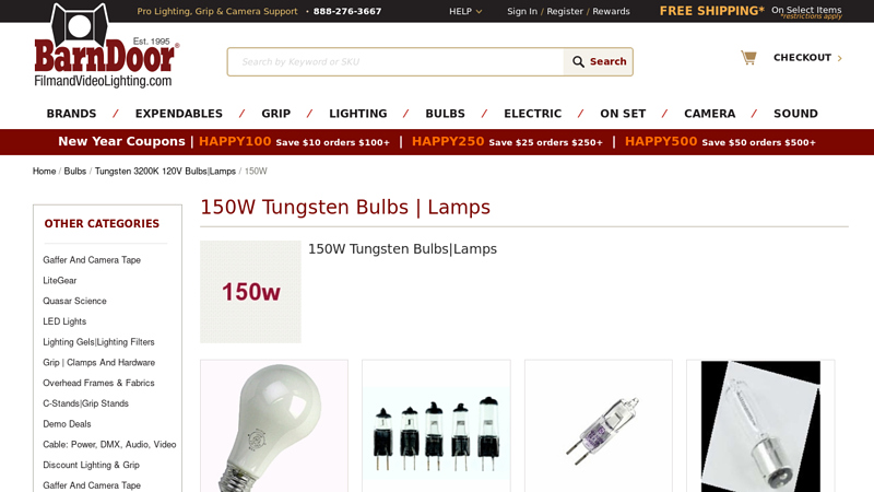 150W Tungsten Bulbs
