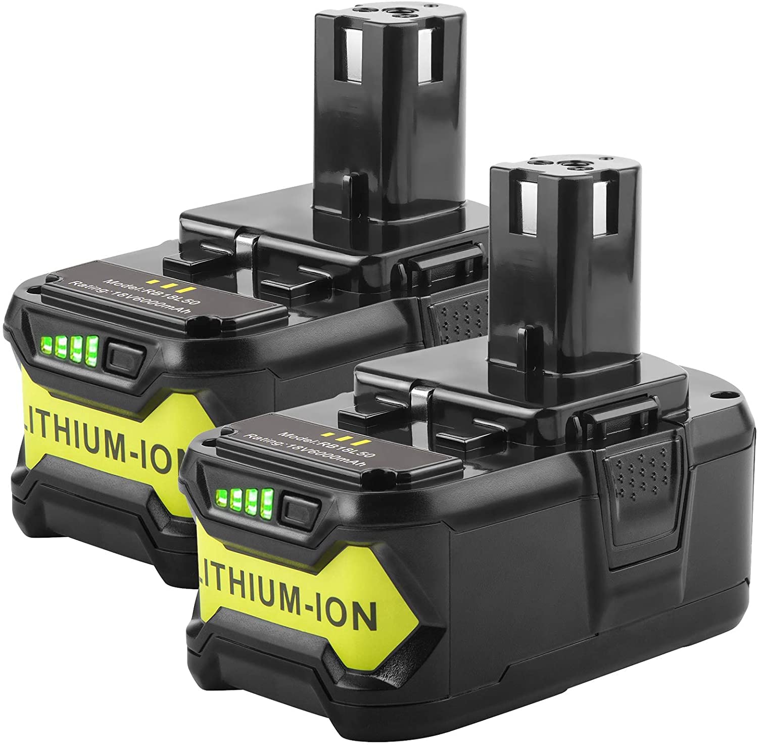 [2 Pack] 18V 6000mAh 18V RB18L50 Replacement Battery for P102 ...