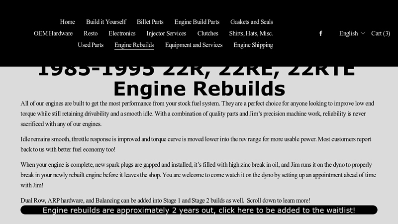 22R 22RE 22RTE Engine Rebuilds