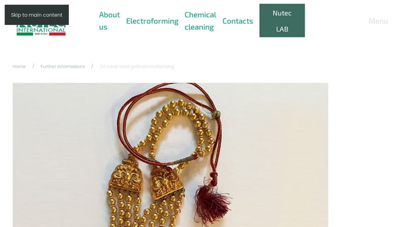 24 carat hard gold electroforming