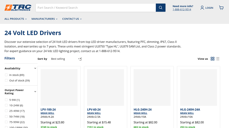 24 Volt LED Drivers in Stock