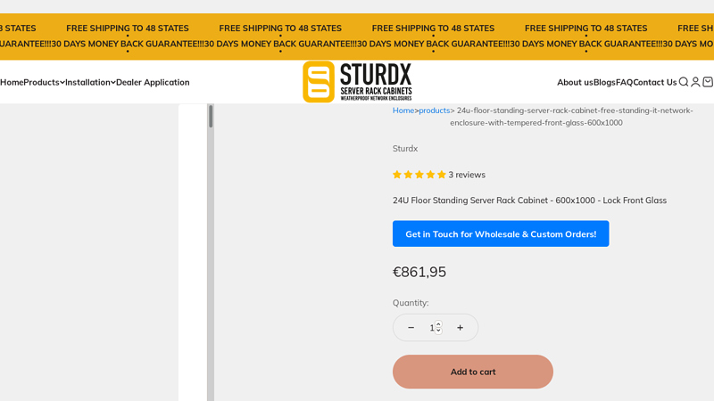 24U Floor Standing Server Rack Cabinet