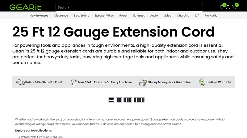 25 Ft 12 Gauge Extension Cord