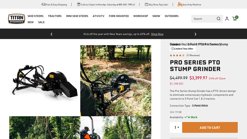 3 Point PTO Pro Series Stump Grinder