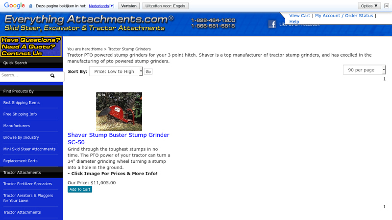 3 Point PTO Stump Grinder