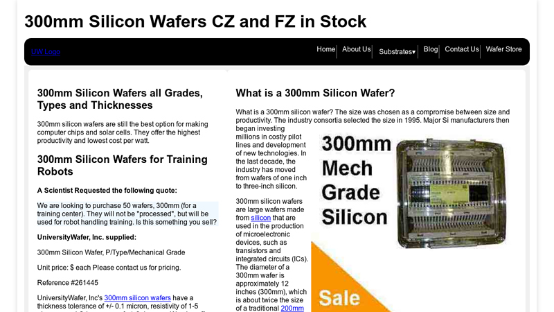 300mm Silicon Wafers