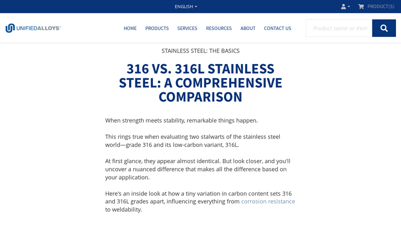 316 vs. 316L Stainless Steel
