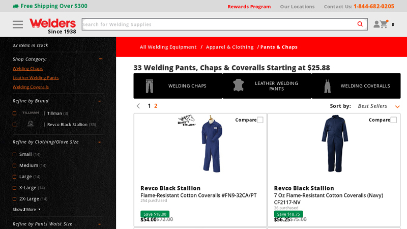 33 Welding Pants, Chaps & Coveralls Starting at $25.88