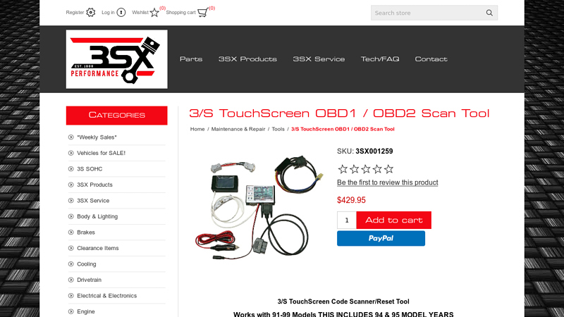 3/S TouchScreen OBD1 / OBD2 Scan Tool