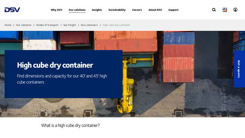 40 & 45 high cube shipping container dimensions