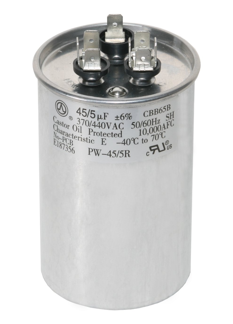 45/5 MFD Air Conditioner Capacitor, Dual Run Capacitor