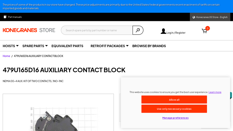 479U165D16 AUXILIARY CONTACT BLOCK