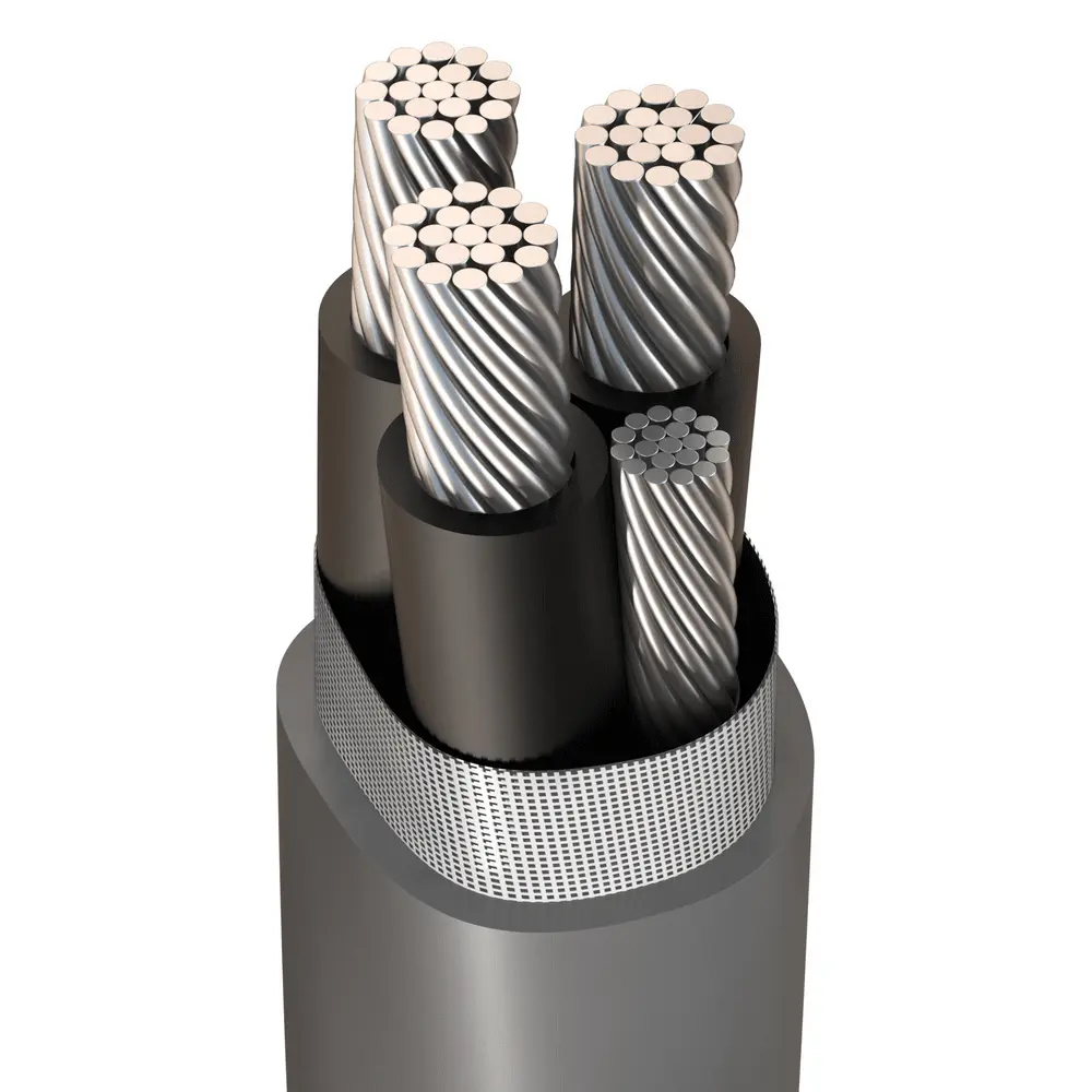 4AWG, Stranded, Service Entrance Cable, Aluminum, 3 Conductor ...