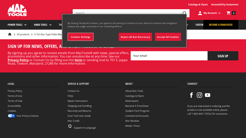 5-Ton Bar-Type Puller/Bearing Separator Set - PB518B