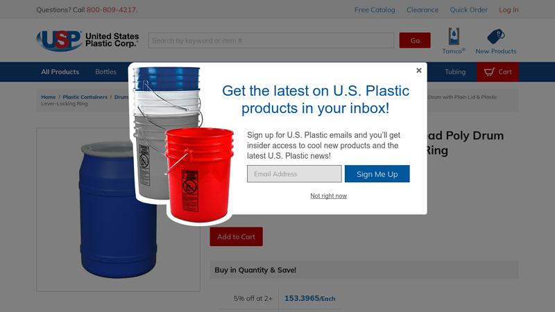 55 Gallon Blue Straight