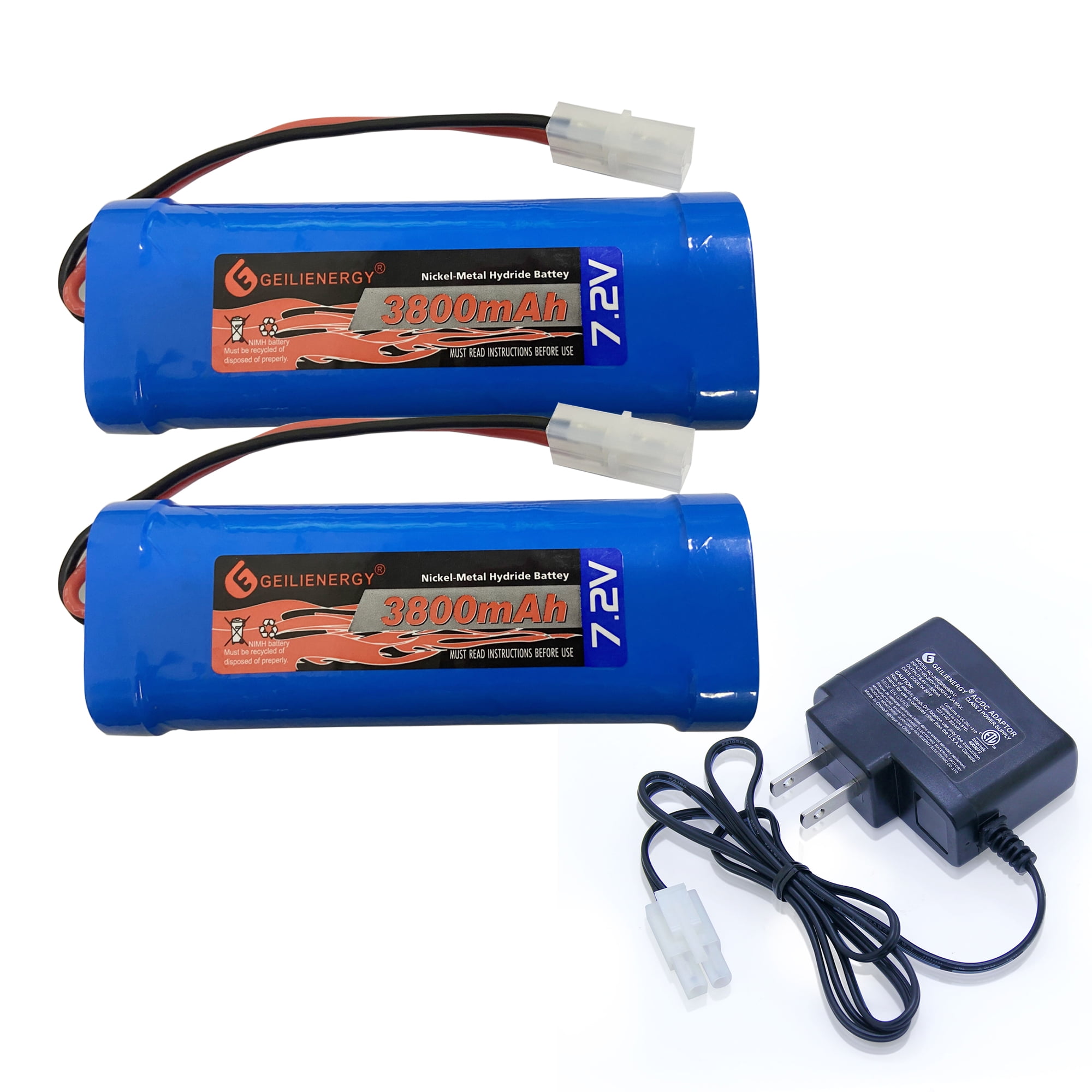 7.2V 4000mAh NiMH Battery Pack for RC Cars, Robots, and Power ...