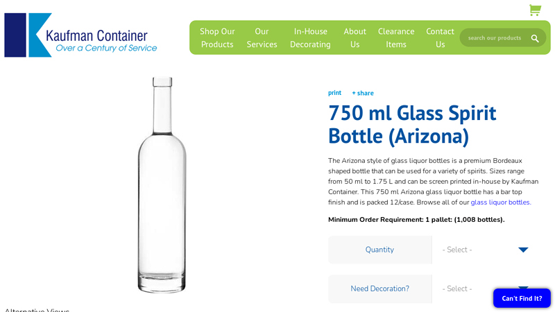 750 ml Glass Spirit and Liquor Bottles