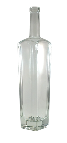 750 ml Glass Square New Yorker Liquor Bottle