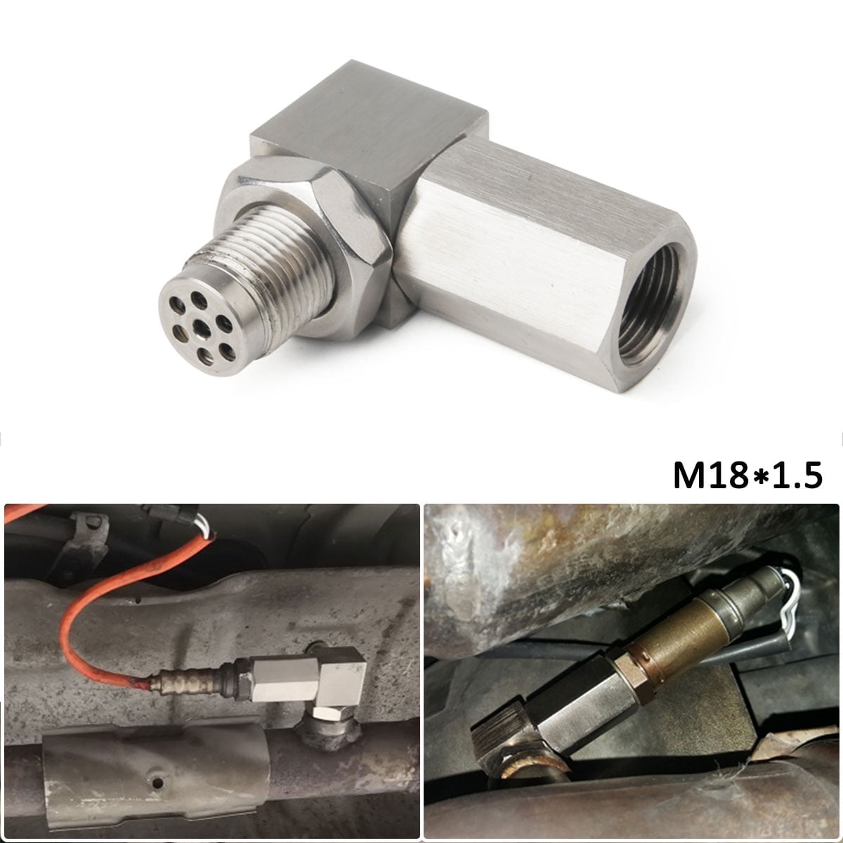 90° Universal O2 Sensor Spacer with Mini Catalytic Converter