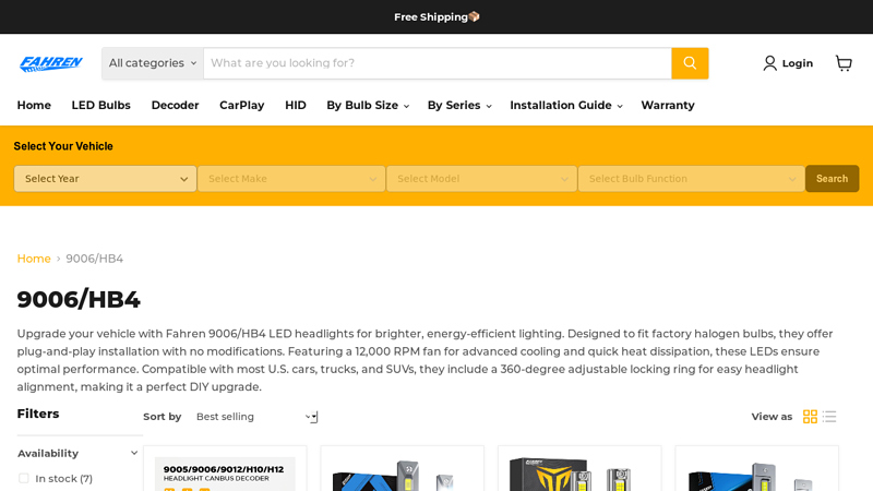 9006/HB4 LED Bulbs – Bright & Reliable Automotive Lighting