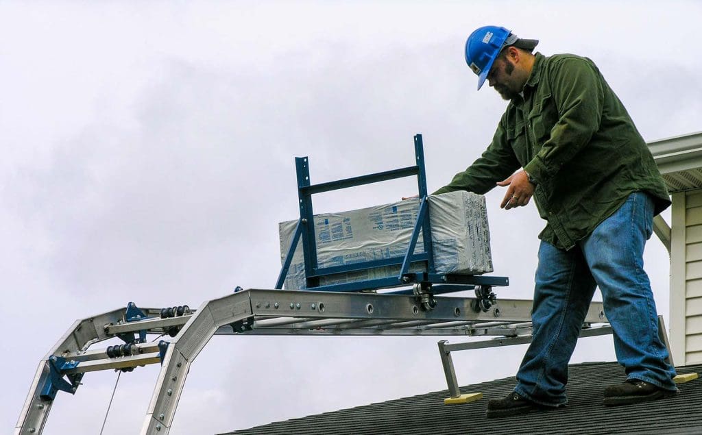 A Pulley Platform To Hold Materials For Roofing industry insight