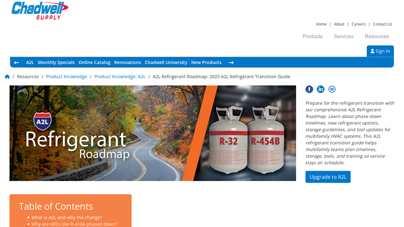 A2L Refrigerant Roadmap