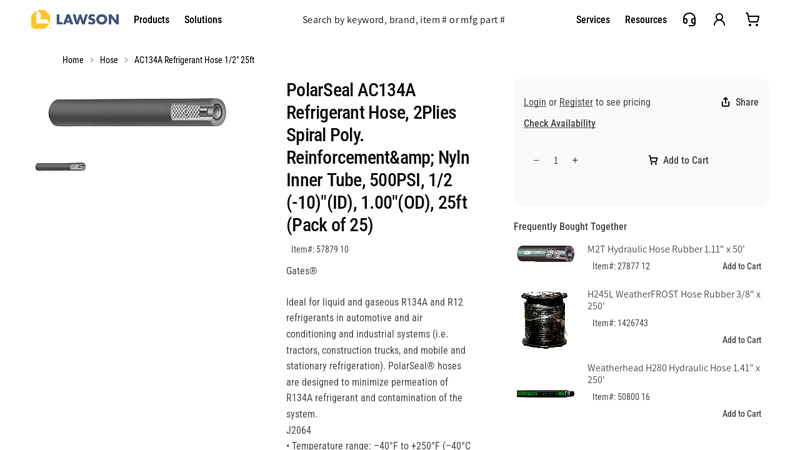 AC134A Refrigerant Hose 1/2