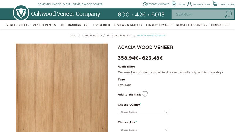 Acacia Wood Veneers Sheets