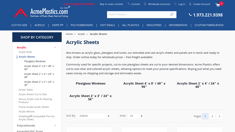 Acrylic Sheets: in Stock & Ready to Ship