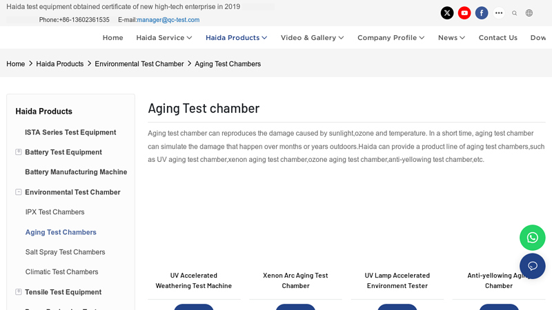 Aging Test Chambers