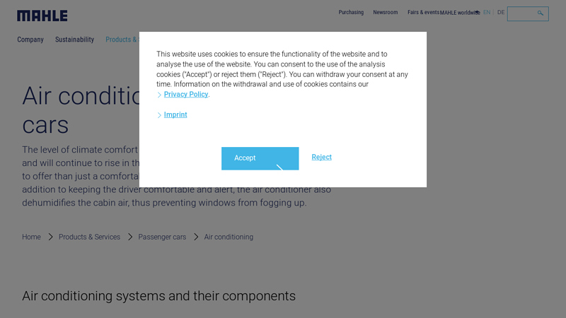 Air conditioning for passenger cars