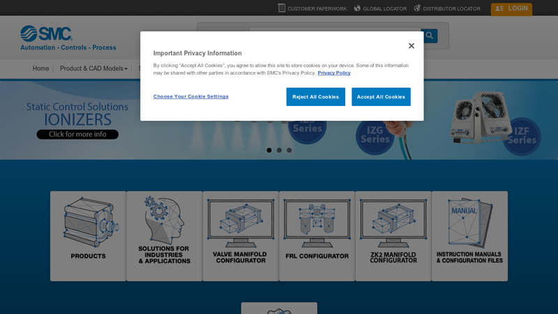 Air Cylinders, Solenoid Valves and Pneumatics