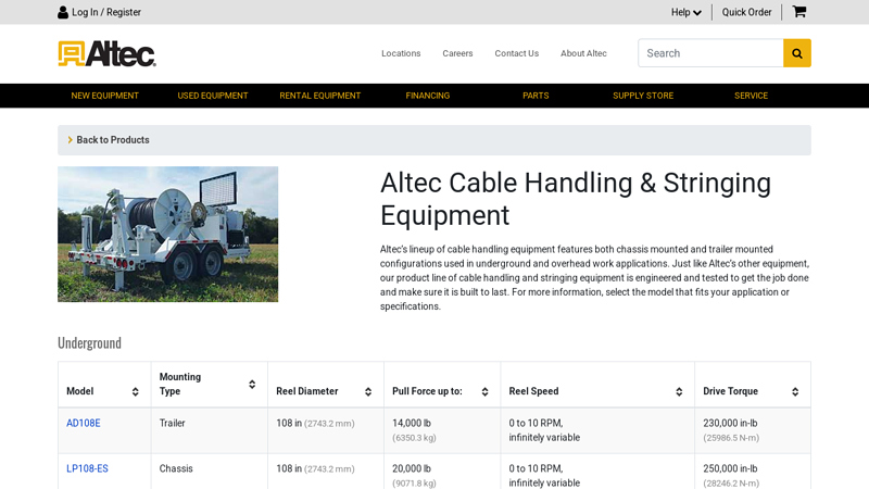 Altec Cable Handling & Stringing Equipment