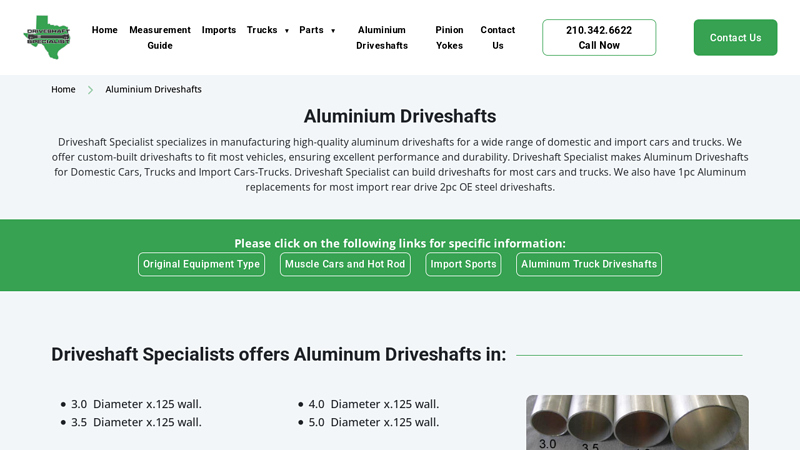 Aluminium Driveshafts