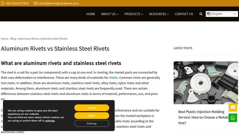 Aluminum Rivets vs Stainless Steel Rivets