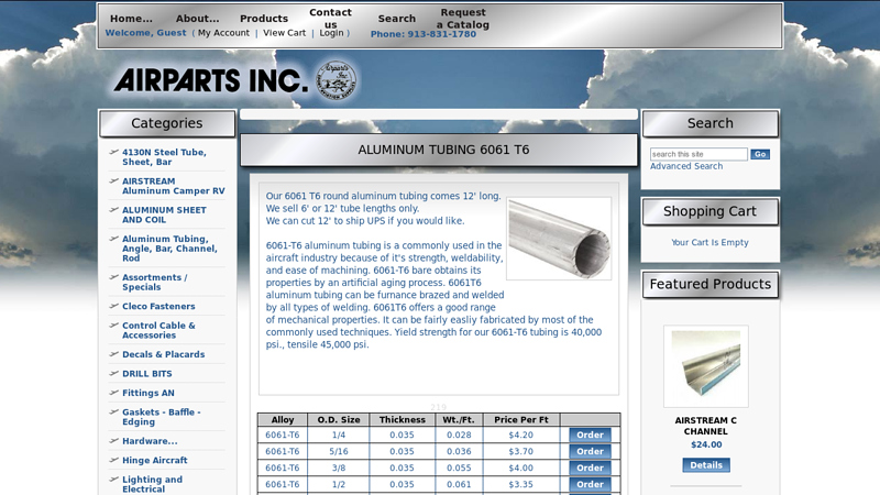ALUMINUM TUBING 6061 T6