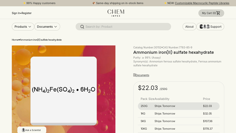 Ammonium iron(II) sulfate hexahydrate