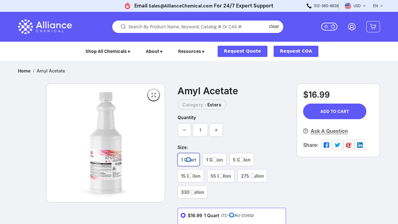 Amyl Acetate - 16 Sizes Available