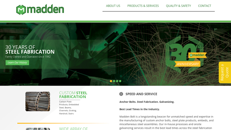 Anchor Bolts. Steel Fabrication. Galvanizing.