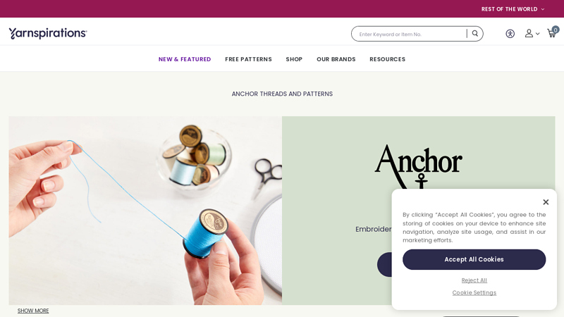 Anchor Embroidery Thread, Floss & Patterns Boutique