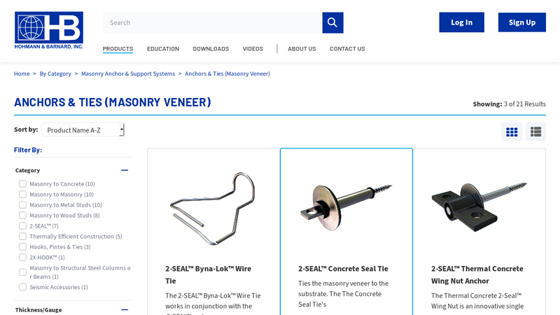 Anchors & Ties (Masonry Veneer)