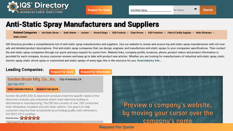 Anti Static Spray Manufacturers Suppliers