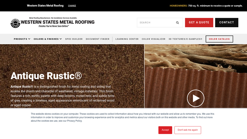 Antique Rustic®. Painted Panel Designed To Look Like Aged Corten