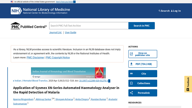 Application of Sysmex XN