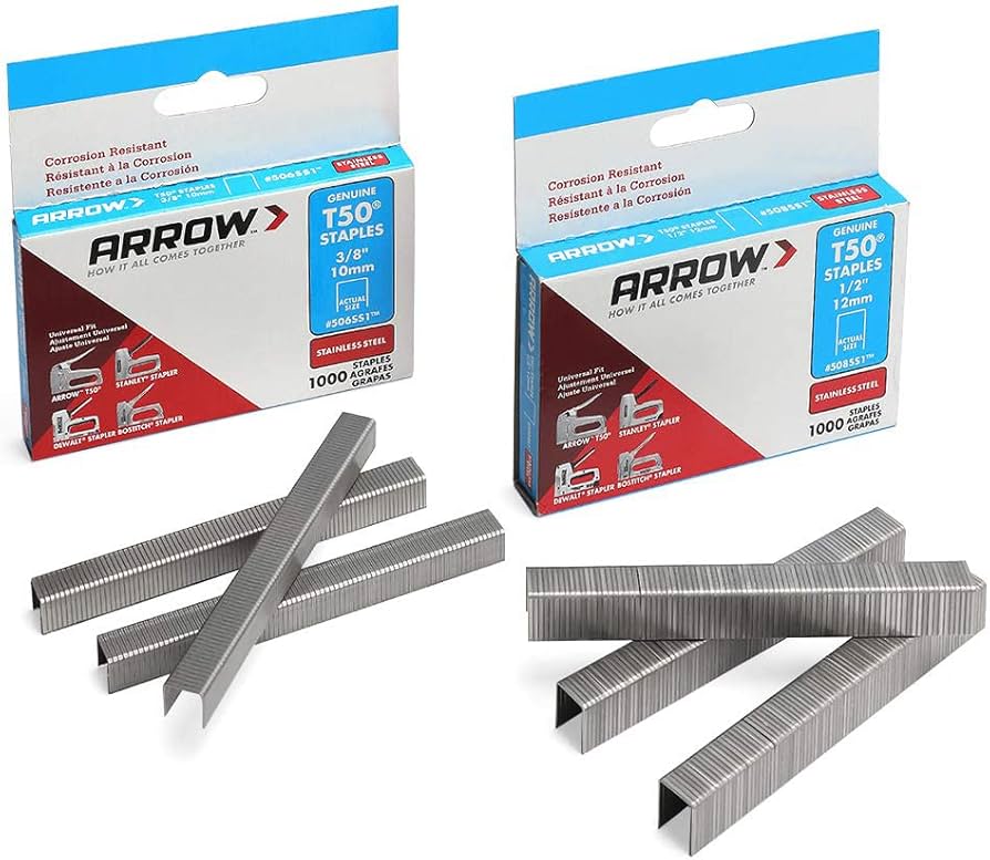 ARROW T50 Stainless Steel Staples Pack Set #508SS1 1/2'' 12mm ...