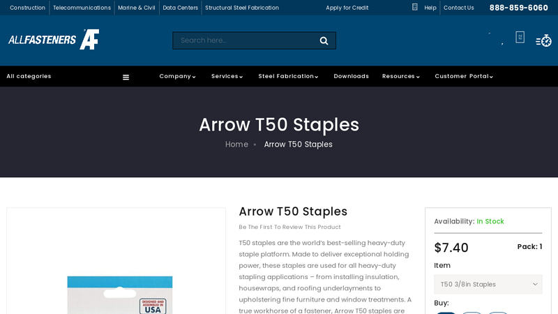 Arrow T50 Staples